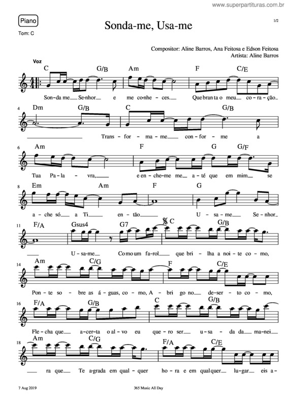 Partitura da música Sonda-Me, Usa-Me v.15