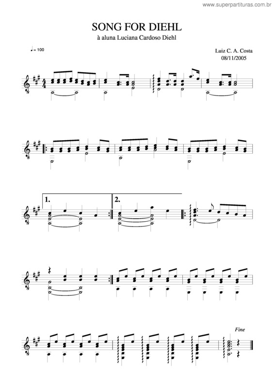 Partitura da música Song For Diehl