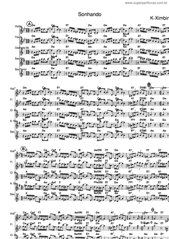 Partitura da música Sonhando v.26