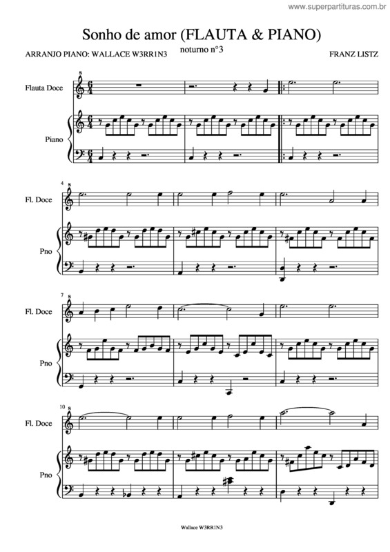 Partitura da música Sonho De Amor v.5