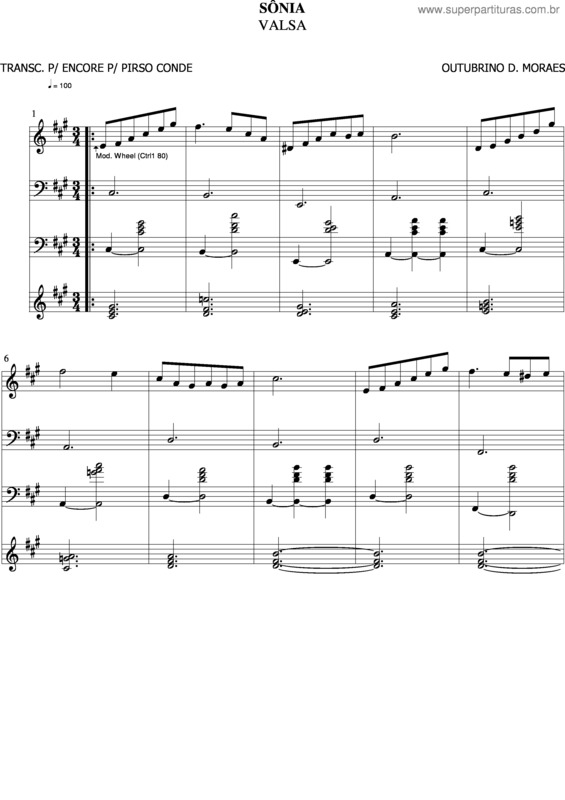 Partitura da música Sonia v.3