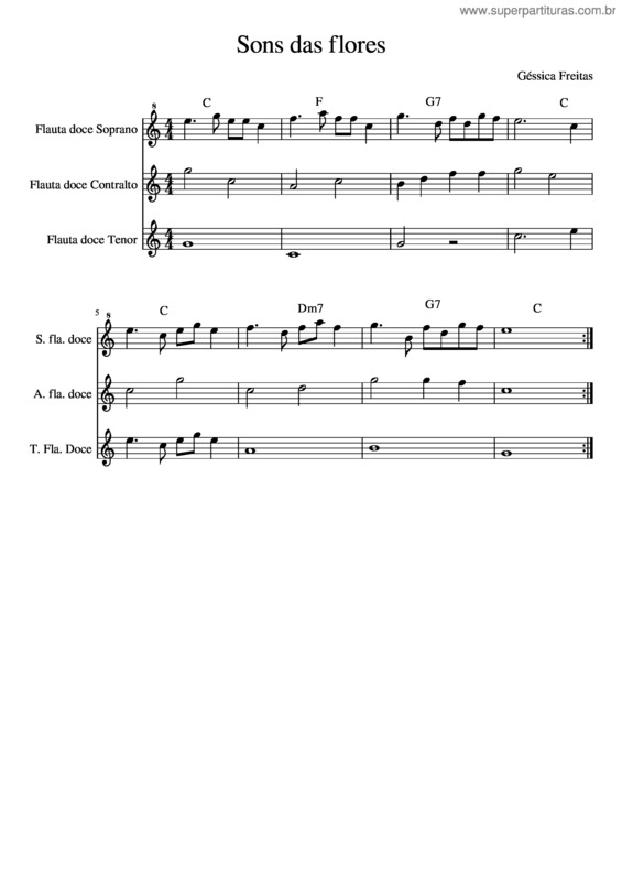 Partitura da música Sons Das Flores M1 G Ssica