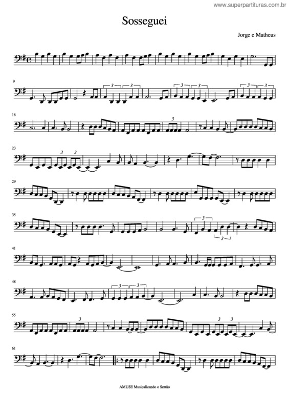 Partitura da música Sosseguei v.2