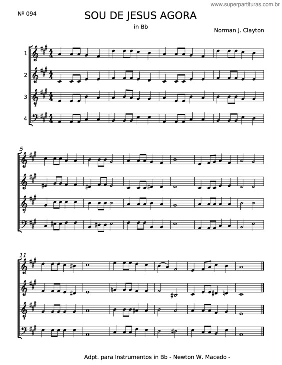 Partitura da música Sou De Jesus Agora v.3