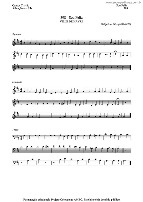 Partitura da música Sou Feliz v.6