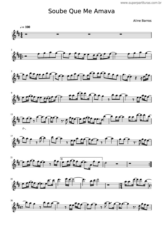 Partitura da música Soube Que Me Amava v.7