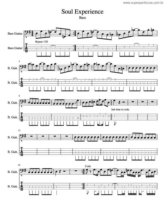 Partitura da música Soul Experience