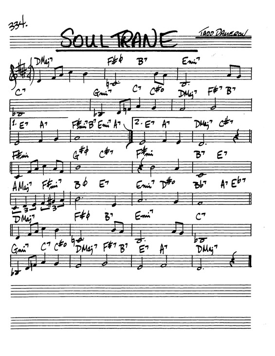 Partitura da música Soul Trane