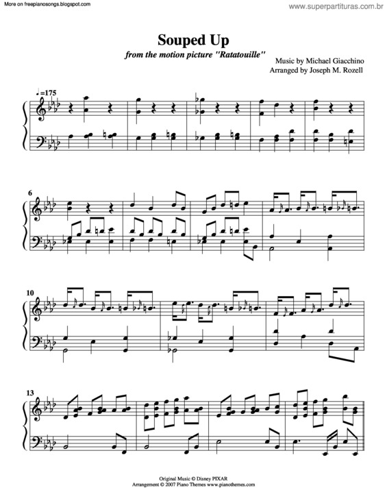 Partitura da música Soupedup (Ratatouille)