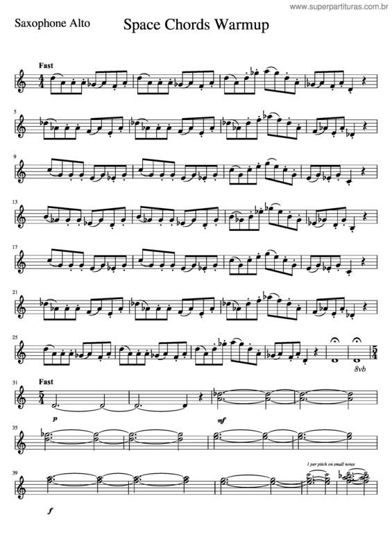 Partitura da música Space_Chords_Warmup_Saxophonealto