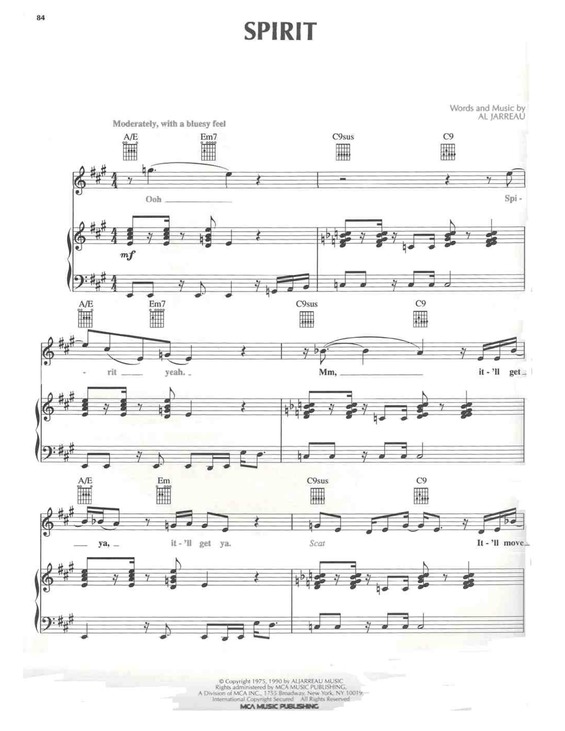 Partitura da música Spirit