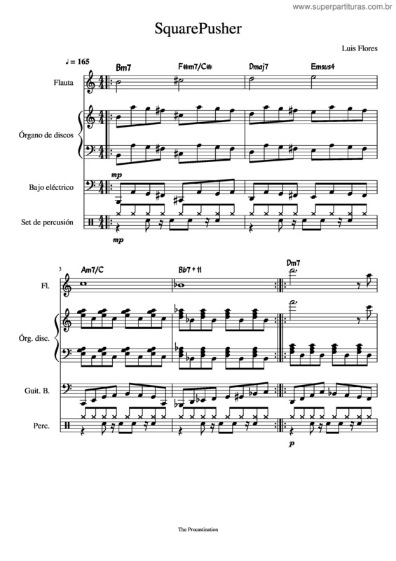 Partitura da música Squarepusher