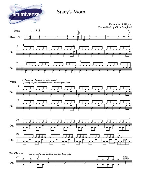 Partitura da música Stacy´s Mom