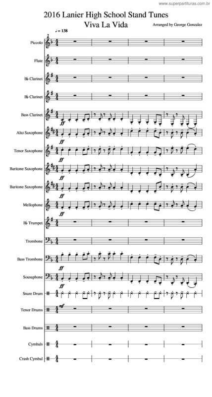 Partitura da música Stand Tunes Viva La Vida