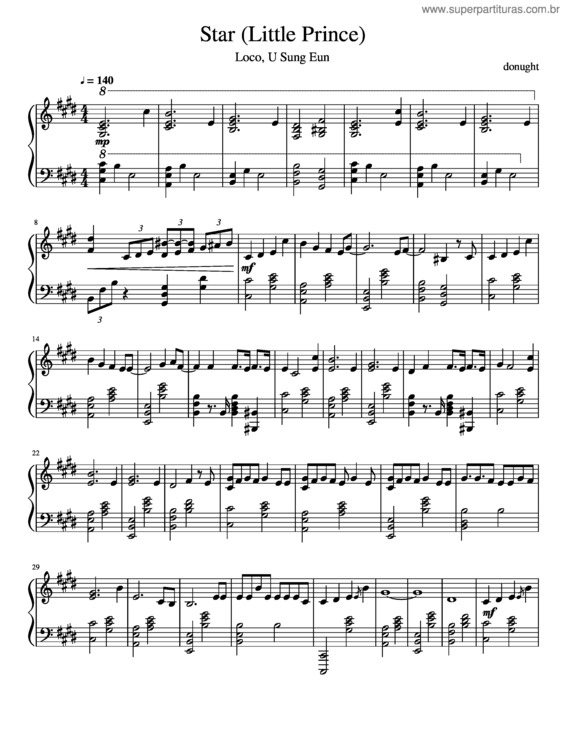 Partitura da música Star