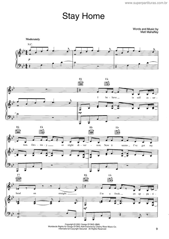 Partitura da música Stay Home