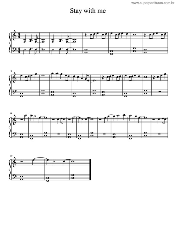 Partitura da música Stay With Me v.3