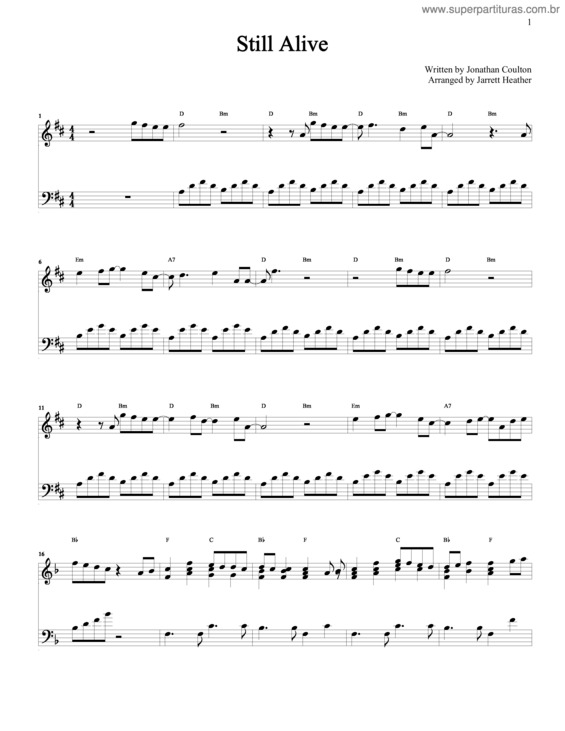 Partitura da música Still Alive