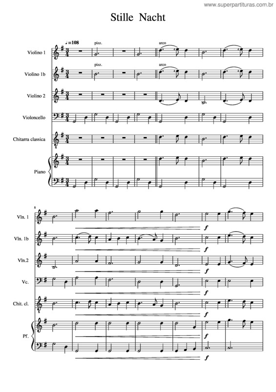 Partitura da música Stille Nacht