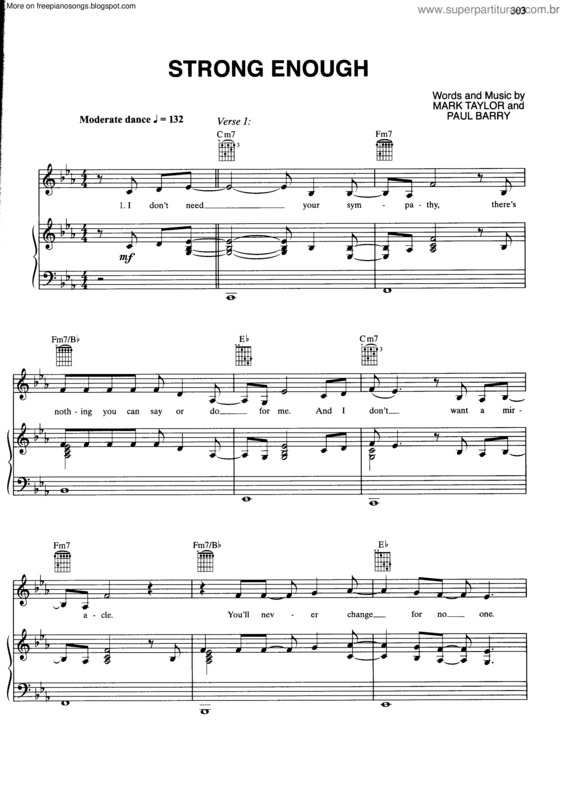 Partitura da música Strong Enough v.4