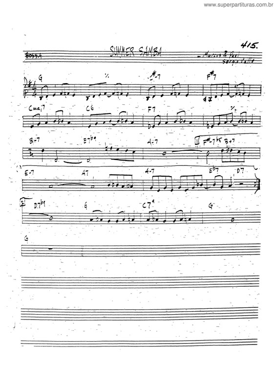 Partitura da música Summer Samba