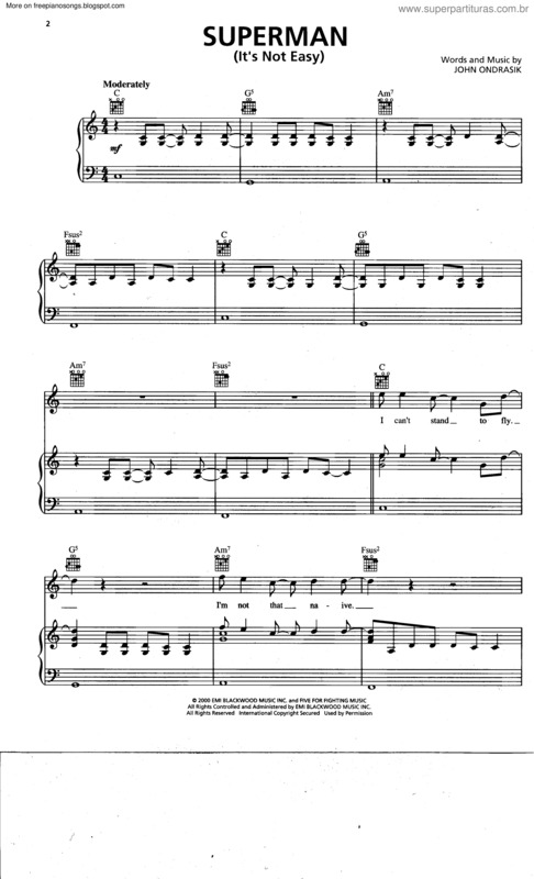 Partitura da música Superman v.5