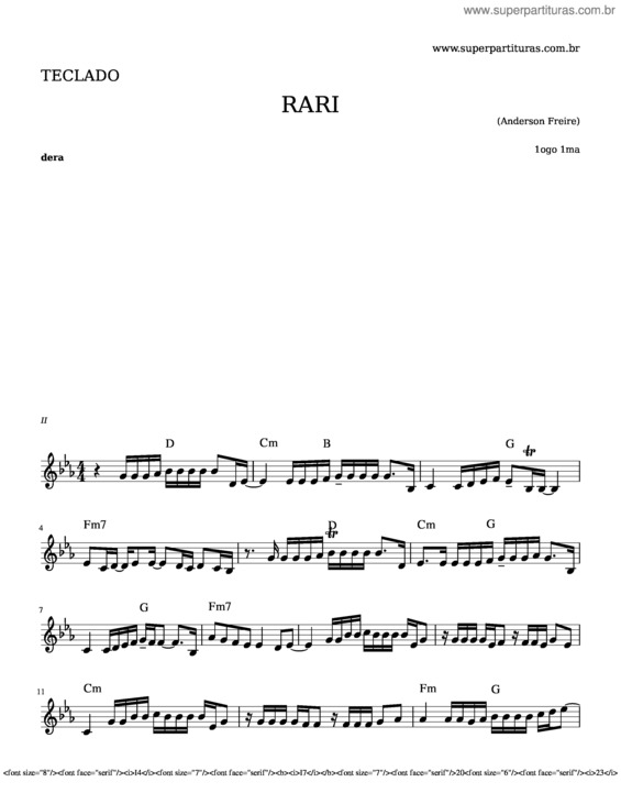 Partitura da música Superpartituras Com Br Raridade V 3