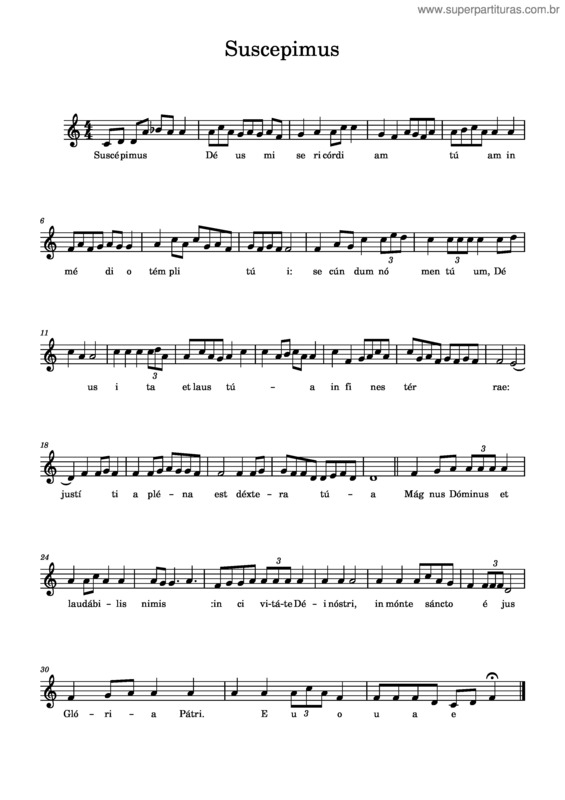 Partitura da música Suscepimus Deus