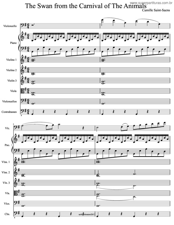 Partitura da música Swan Score