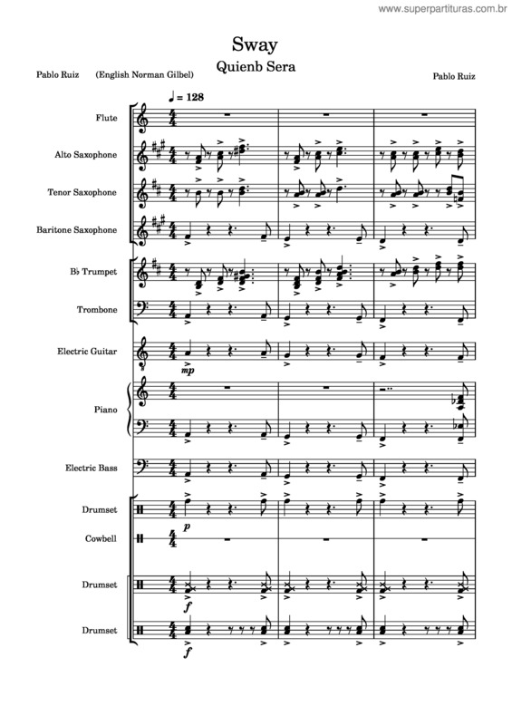 Partitura da música Sway v.5