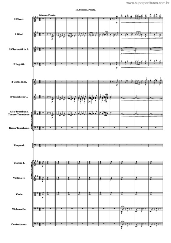 Partitura da música Symphony No.4 In E Minor, Struggle, Op.19, Iii. Scherzo: Presto