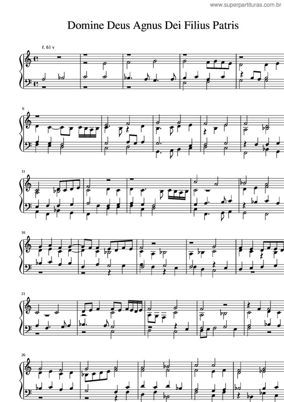 Partitura da música Tabulature Johannes Of Lublin  Domine Deus Agnus Dei Filius Patris