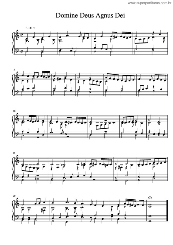 Partitura da música Tabulature Johannes Of Lublin  Domine Deus Agnus Dei