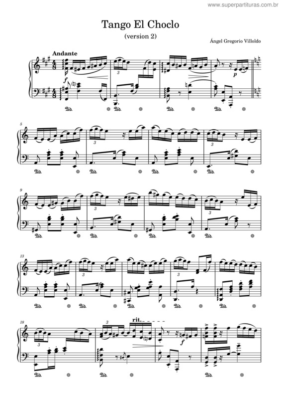 Partitura da música Tango El Choclo v.2