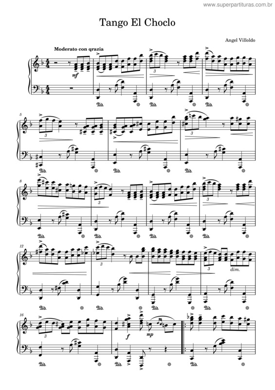 Partitura da música Tango El Choclo