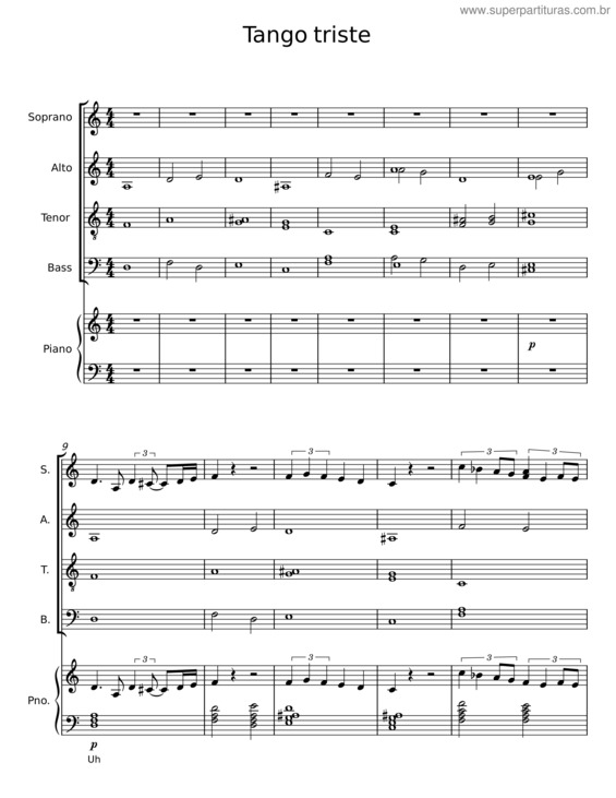 Partitura da música Tango Triste v.3