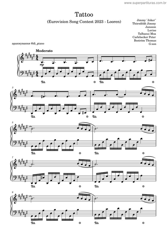 Partitura da música Tattoo v.5