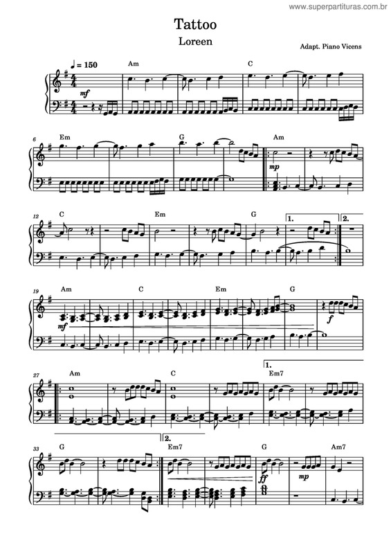 Partitura da música Tattoo v.6