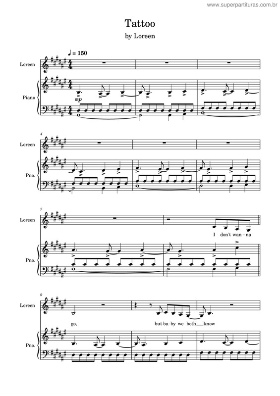 Partitura da música Tattoo v.7