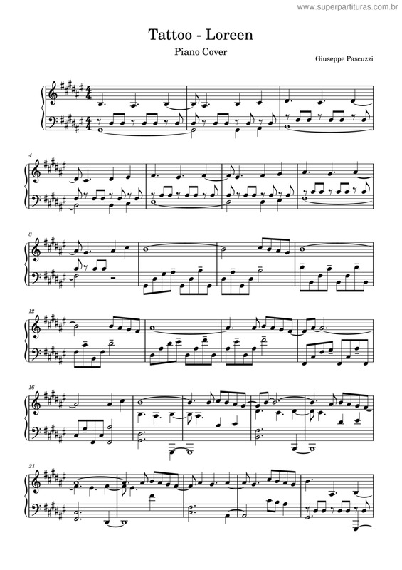 Partitura da música Tattoo