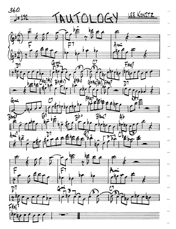 Partitura da música Tautology v.7