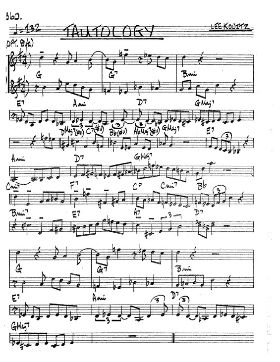 Partitura da música Tautology v.8