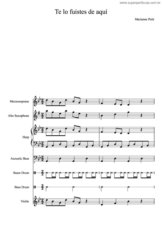 Partitura da música Te Lo Fuistes De Aqui