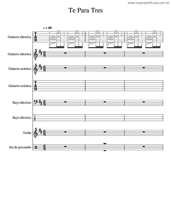 Partitura da música Te Para Tres v.3