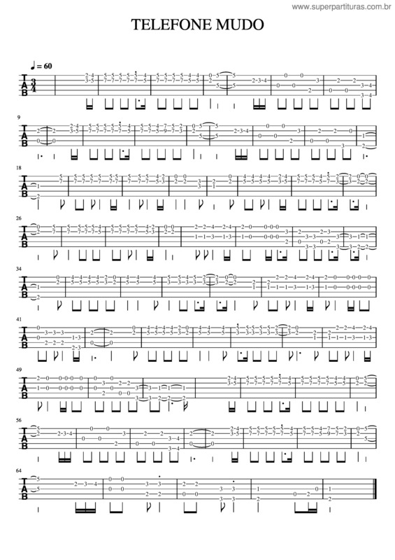 Partitura da música Telefone Mudo v.4