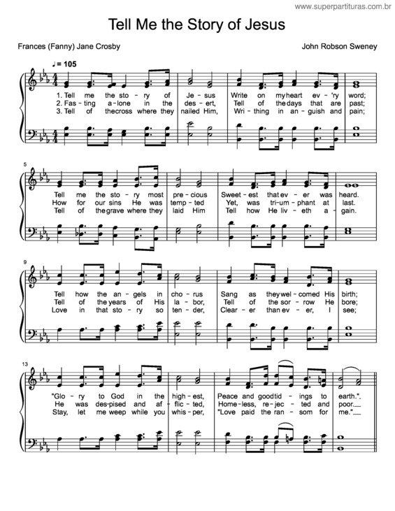 Partitura da música Tell Me The Story Of Jesus