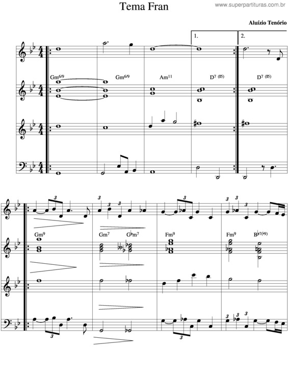 Partitura da música Tema Fran