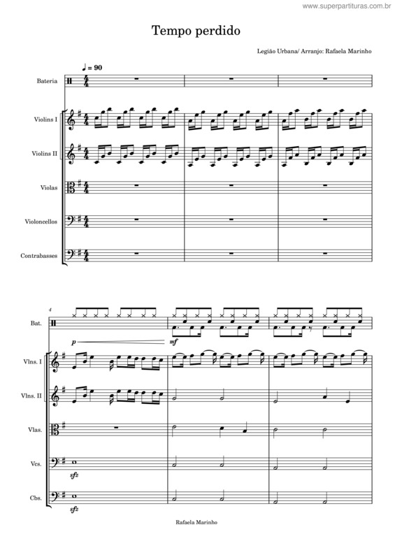 Partitura da música Tempo Perdido v.18