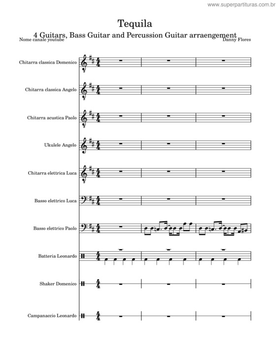 Partitura da música Tequila v.4