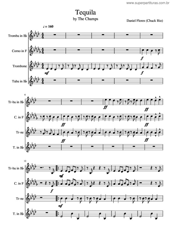 Partitura da música Tequila v.5